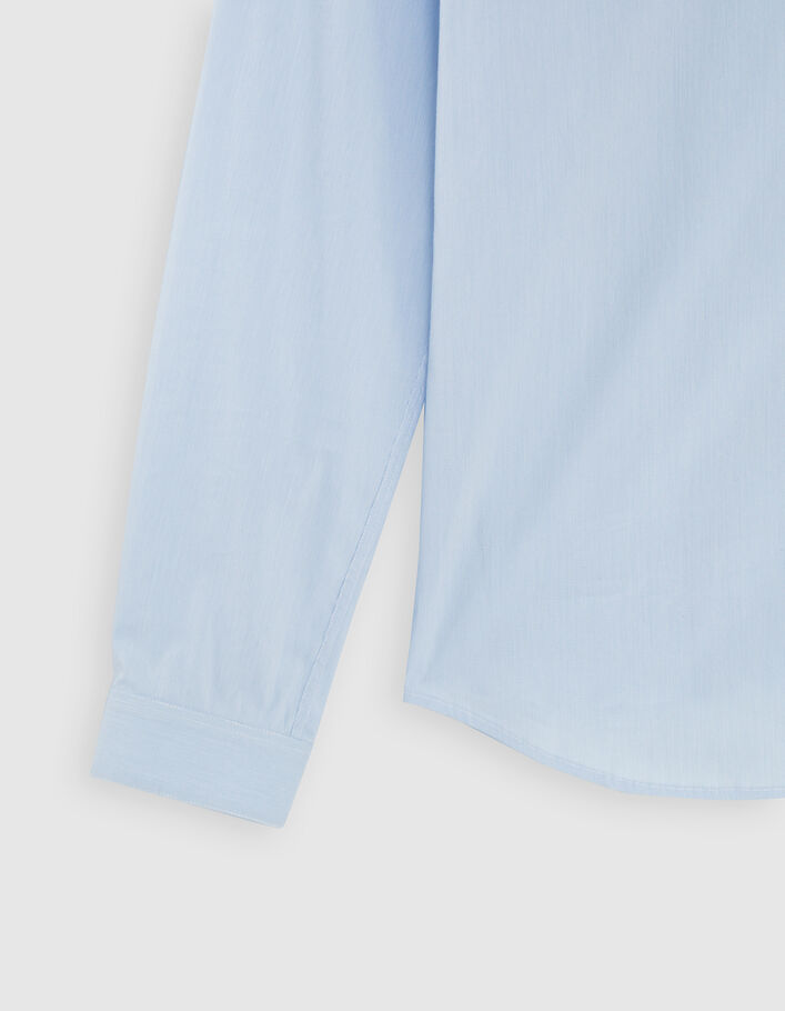 Himmelblaues SLIM-Herrenhemd mit feinen Streifen-4