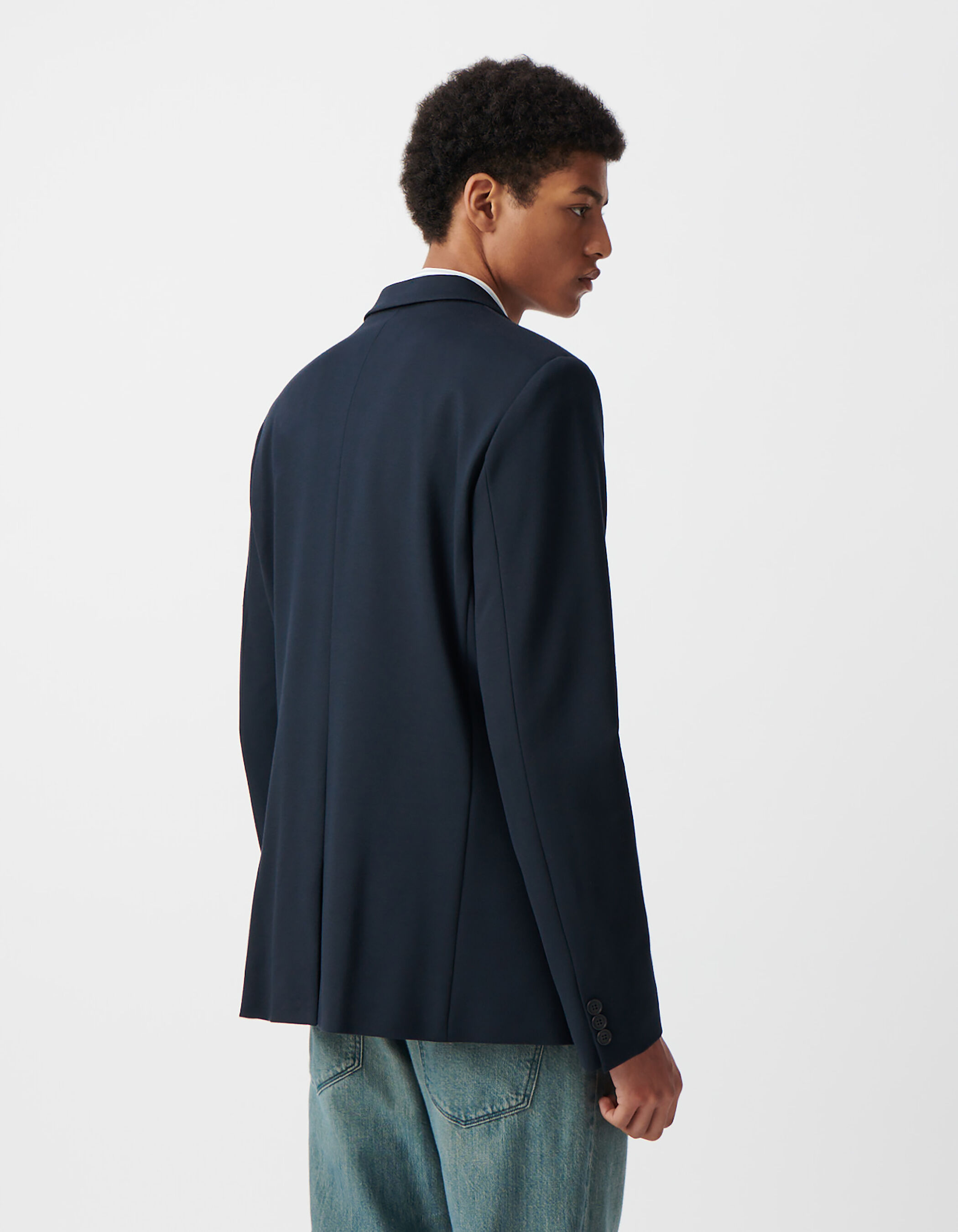 Men s navy Interlock suit jacket IKKS