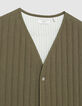 Men's khaki quilted sleeveless vest-8