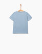 Tee-shirt bleu ciel avec léopard-skater garçon-3