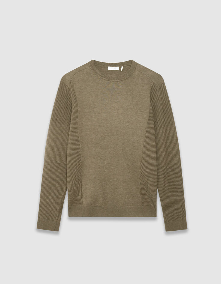 Jersey beige punto SEAWOOL&reg; relieve lateral mangas hombre-6