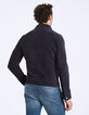Man’s navy suede jacket with zipped pockets-4