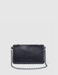 Women's 111 black lambskin clutch bag with stud decoration-1