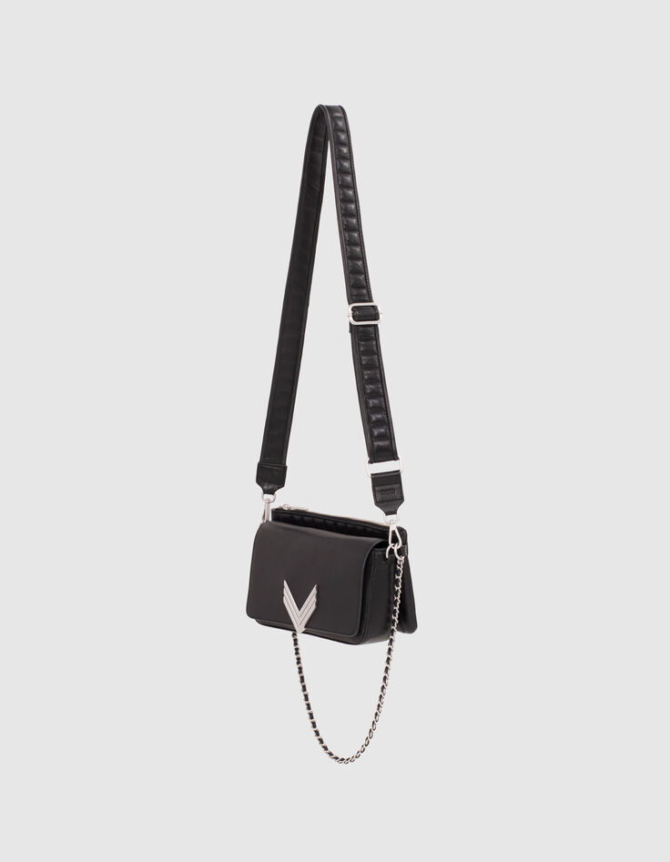De 111 Romy tas in zwart Chrome Free lamsleer dames-3