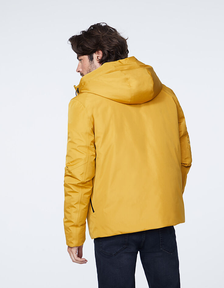 Strohgelbe Herrensteppjacke mit Reißverschlusstaschen-4