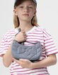 Sac à main bleu pailleté matelassage cœurs fille-1