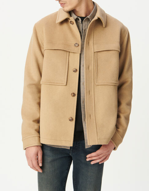 Surchemise beige lainage multi poches Homme - IKKS