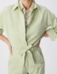 Combinaison en jean vert amande esprit battle Femme-4