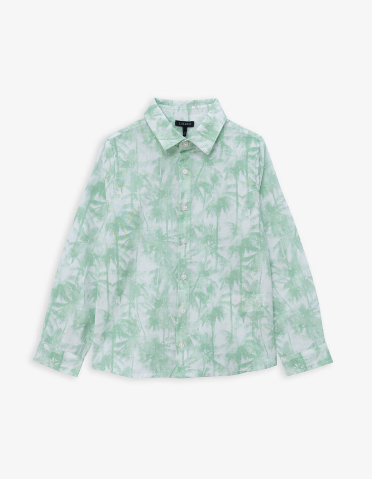 Groen overhemd aquarel-palmboom jongens-4