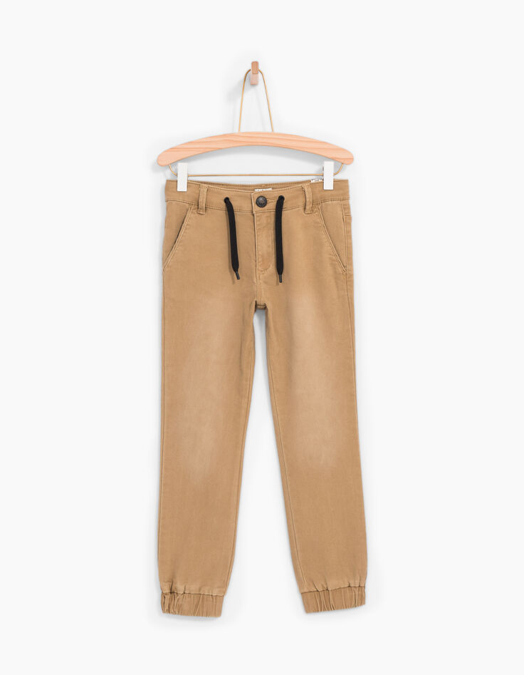 Jogger camel à bas élastiqués garçon-1
