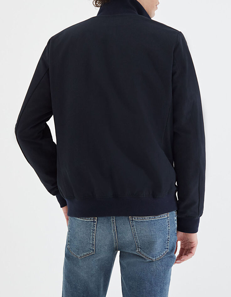 Men’s navy cotton bomber jacket-3