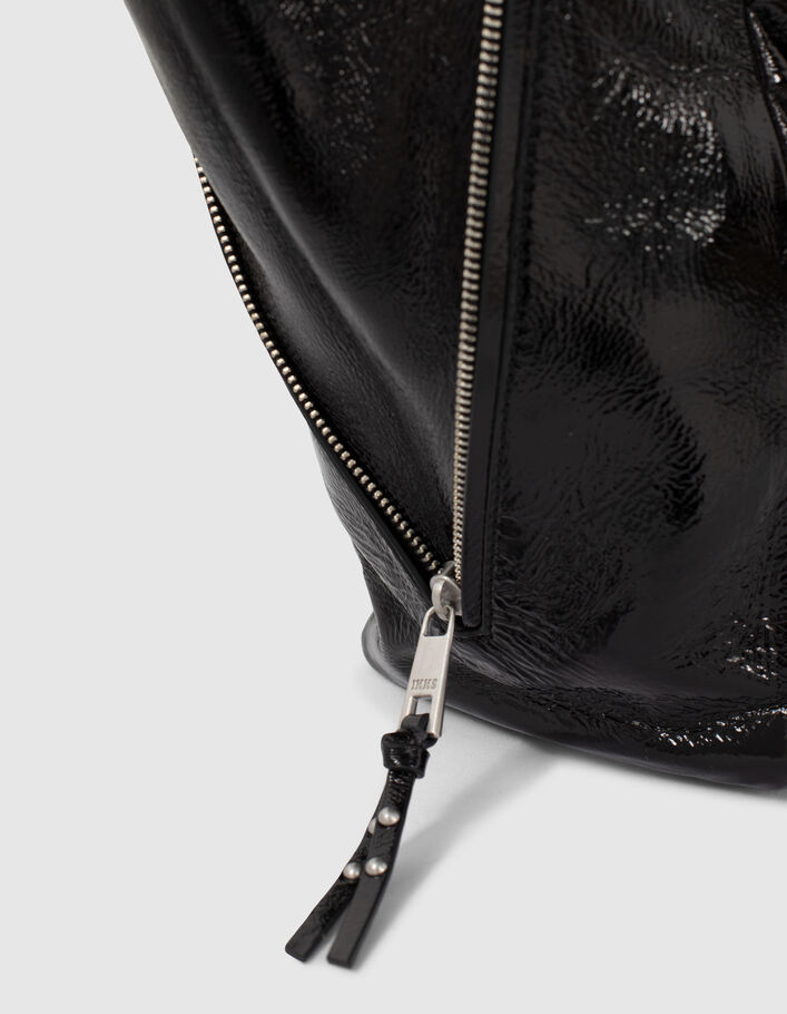 Damencabastasche aus schwarzem Leder LE 1440 GLOSSY Leather Story-7