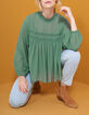 Vloeiende blouse Victoriaanse kraag I.Code-1