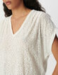 Tee-shirt blanc motif léopard en transparence-4