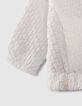 Baby girls' ecru/print reversible cardigan-6