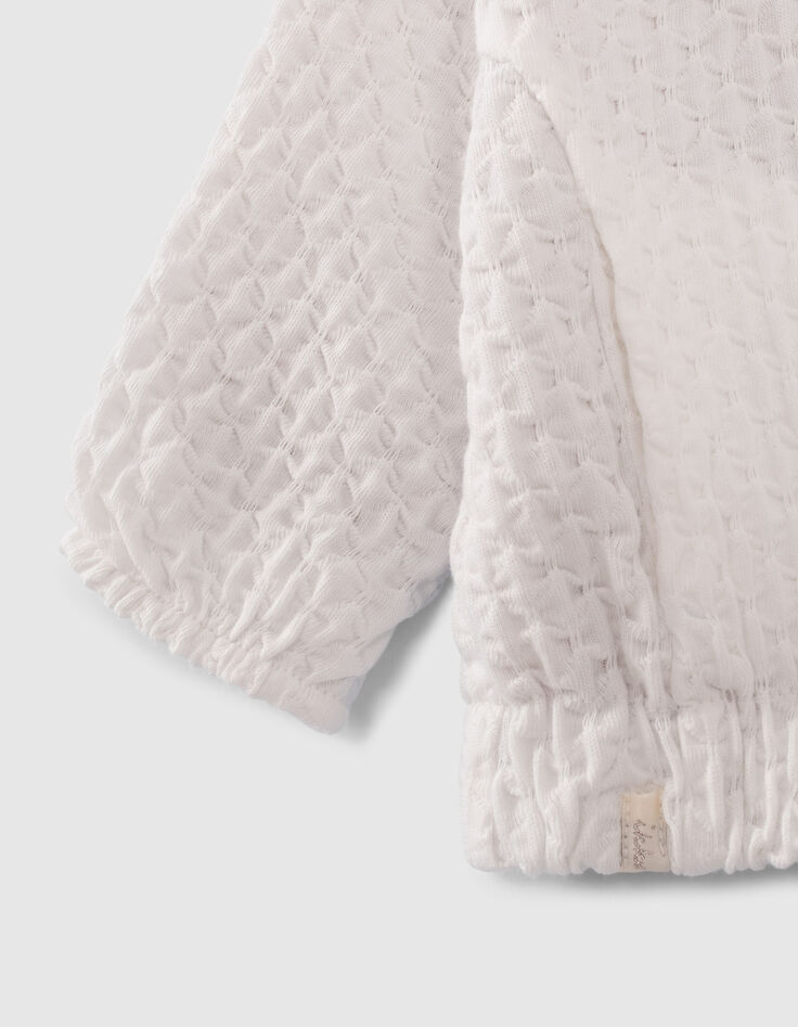 Baby girls' ecru/print reversible cardigan-6