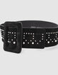 Women’s black suede studded dress belt-2