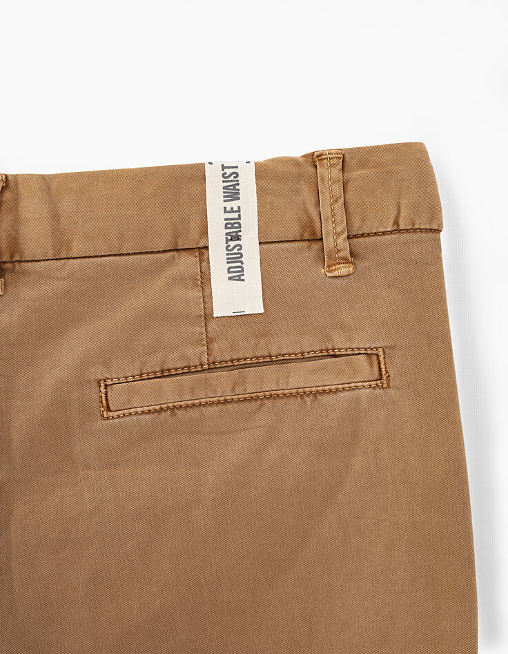 Bermuda beige foncé forme chino garçon -5