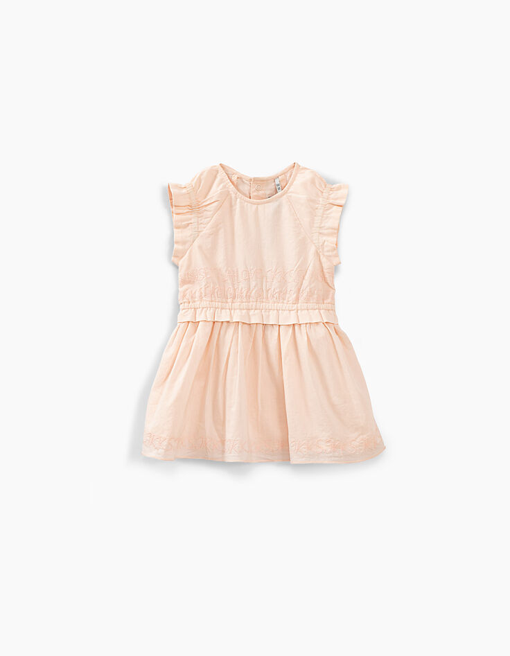 Baby girls&rsquo; powder pink 2-in-1 dress with bloomers-1
