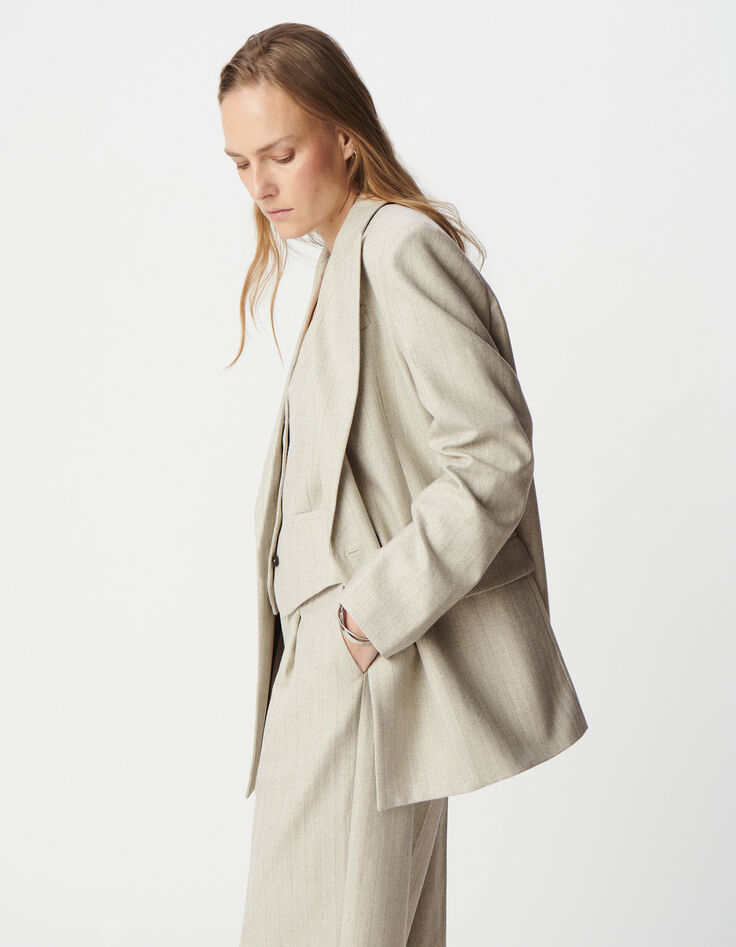 Women's grey lurex stripe suit jacket-6
