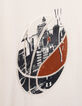 Ecru T-shirt reliëfopdruk basketbal jongens-4