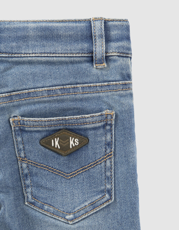 Boys’ blue rip-proof SLIM jeans with badges-4