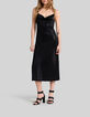 Women’s black lamé strappy midi dress-1
