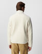 Sweat blanc sherpa col et poches zipp&eacute;es Homme-3