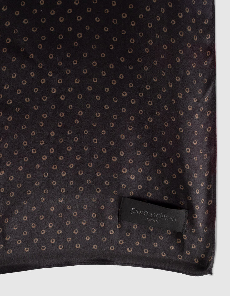 Men&rsquo;s black Pure Edition double polka dot silk scarf-6