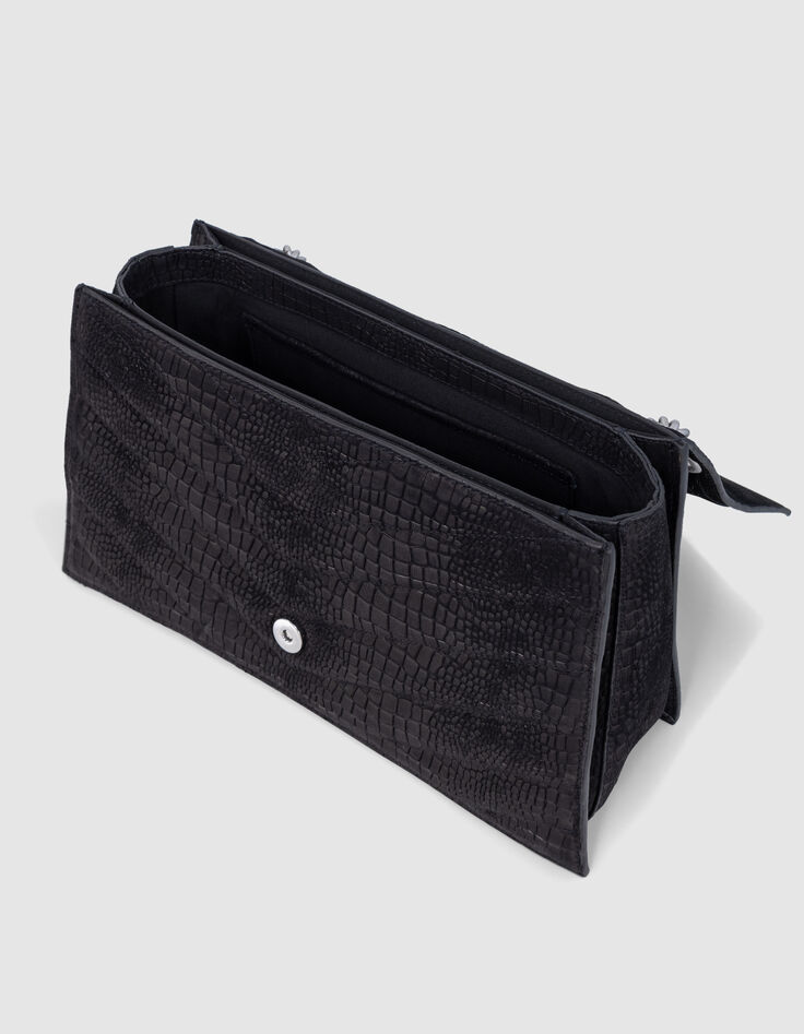 Bolso THE 1. de cuero repujado negro efecto cocodrilo Talla L-5