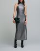 Robe longue silver encolure américaine Femme-1