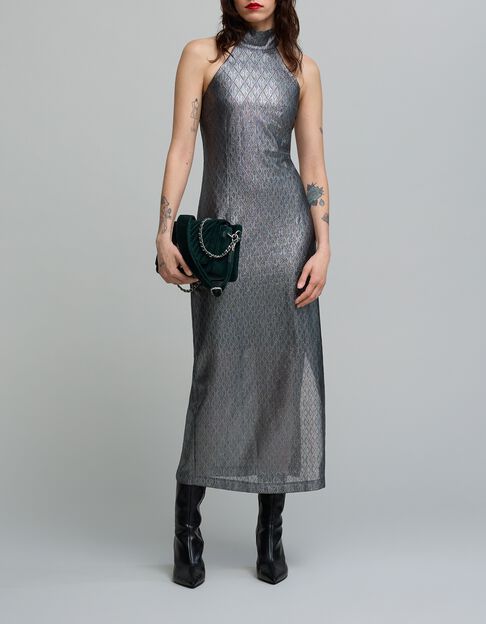 Robe longue silver encolure américaine Femme - IKKS