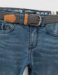 Vaquero slim medium blue algod&oacute;n bio con cintur&oacute;n ni&ntilde;o -2
