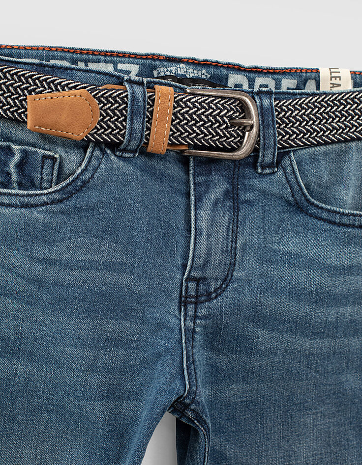Vaquero slim medium blue algod&oacute;n bio con cintur&oacute;n ni&ntilde;o -2