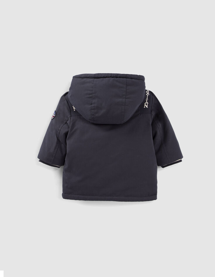 Baby boys’ navy fur-lined hooded parka-3
