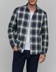 Chemise REGULAR marine motif carreaux Homme-2
