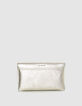 Sac pochette dor&eacute; cuir m&eacute;tallis&eacute; Femme-3