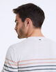 Pull marinière à rayures kaki et mandarine Homme-5