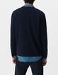 Men's navy knit V-neck cardigan-3