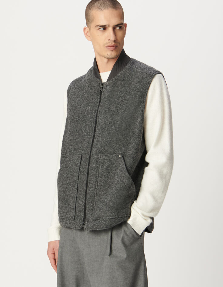Men’s grey boiled wool waistcoat-2