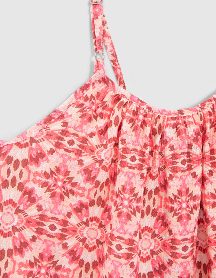 Girls’ pink camisole with ethnic print - IKKS