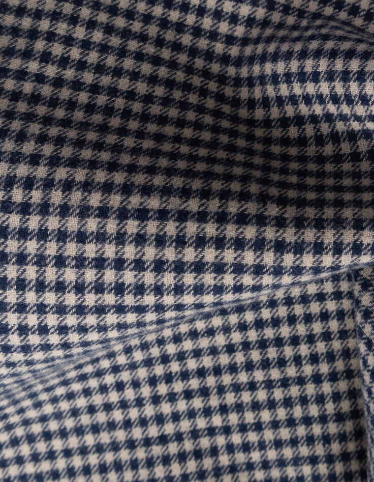 Girls’ navy gingham trousers with ruffles-8