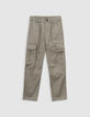 Pantalon BATTLE kaki taille élastiquée garçon-4