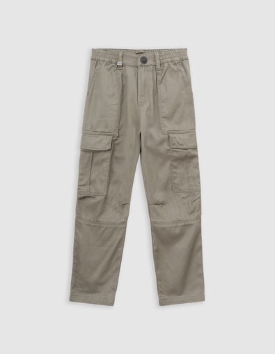 Kaki BATTLE broek elastische taille jongens - IKKS