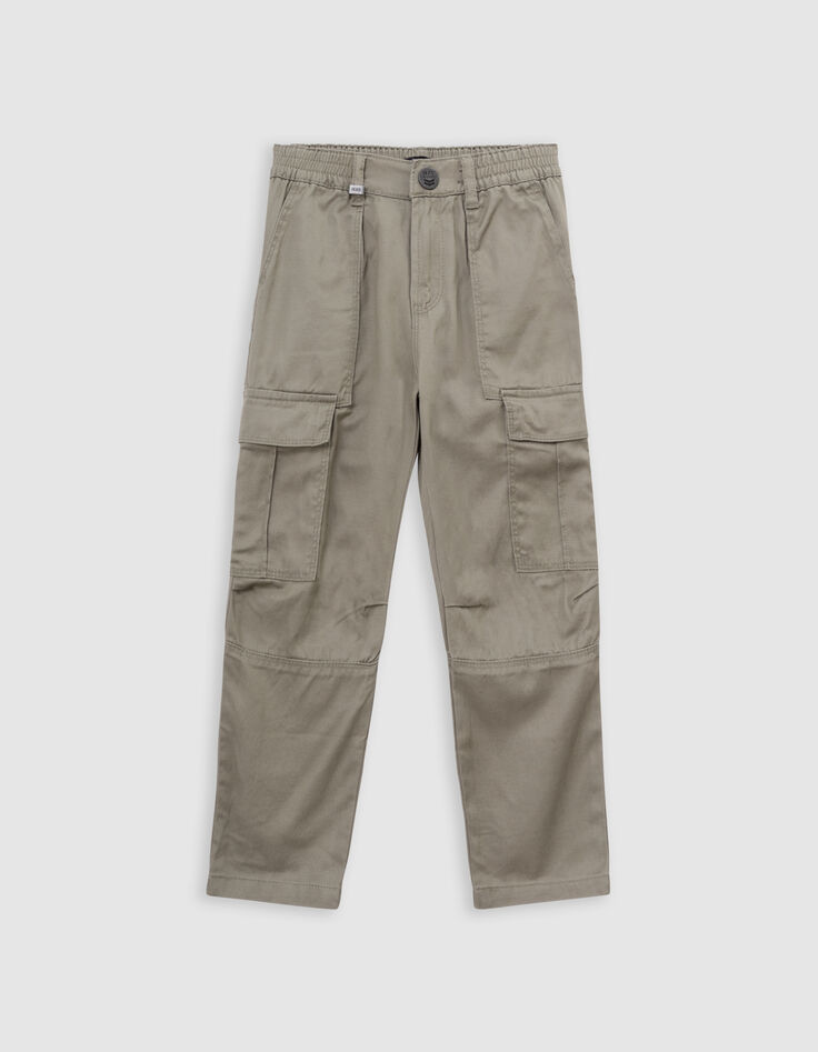 Pantalon BATTLE kaki taille élastiquée garçon-4