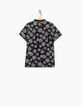 Polo negro con estampado palmeras niño -3