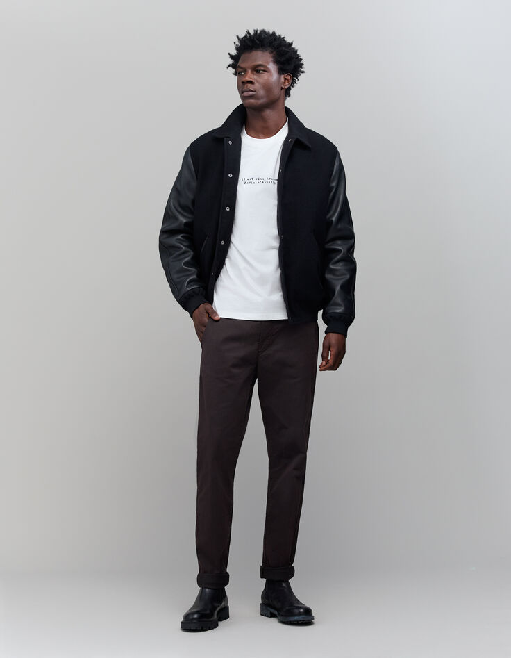 Heren bruine SLIM chino broek-4 Heren bruine SLIM chino broek-4