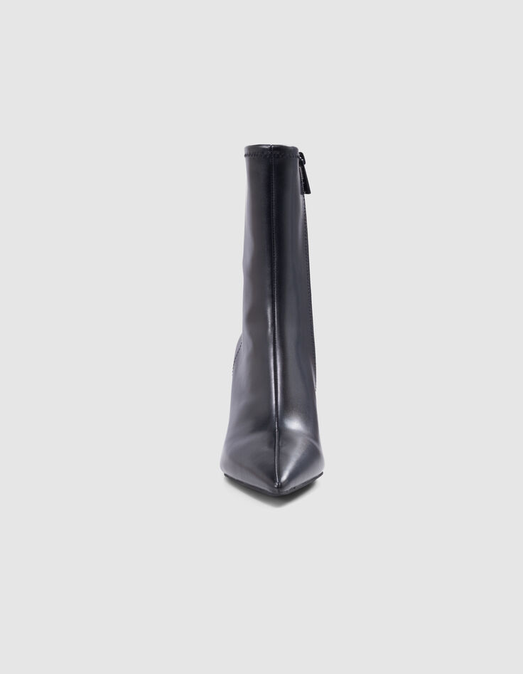 Women's black socks boots with thin heel-2
