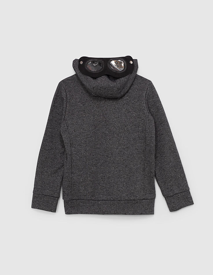 Graue Jungensweatjacke mit Brille und K-Print IKKS HERO-3