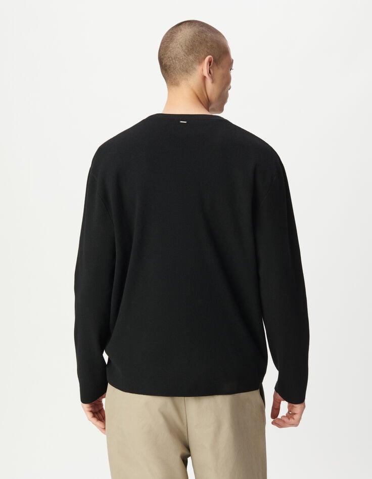 Cardigan noir tricot boutonné Homme-3 Cardigan noir tricot boutonné Homme-3